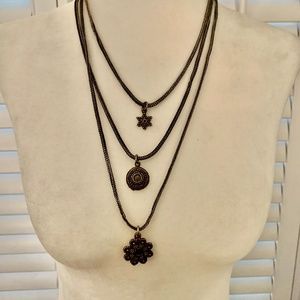 60's vintage metal charm necklace